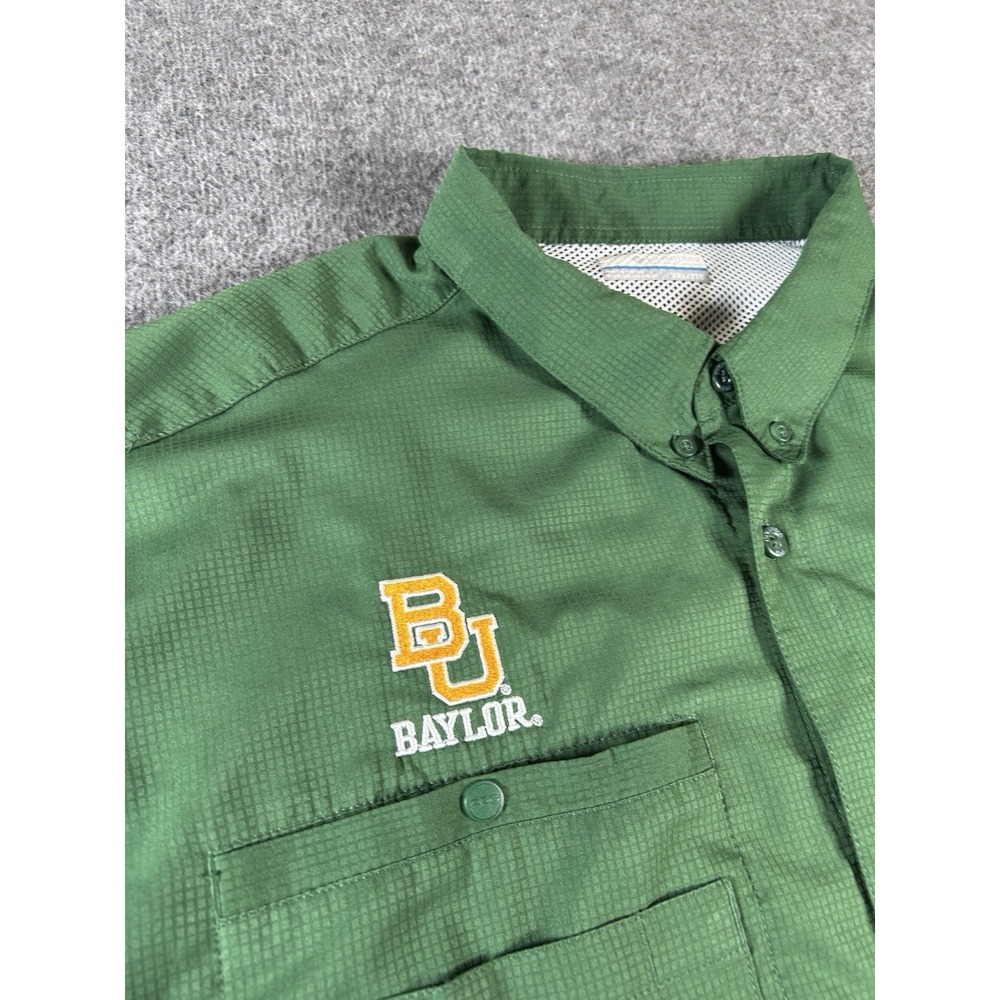 Baylor Bears  Mens XXL Columbia PFG Vented Short Sleeve See Pic Sleeve Issue